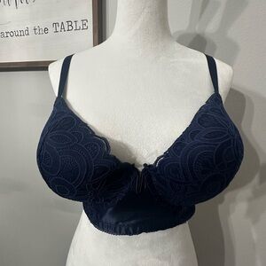 Elegant Navy Lace Bra